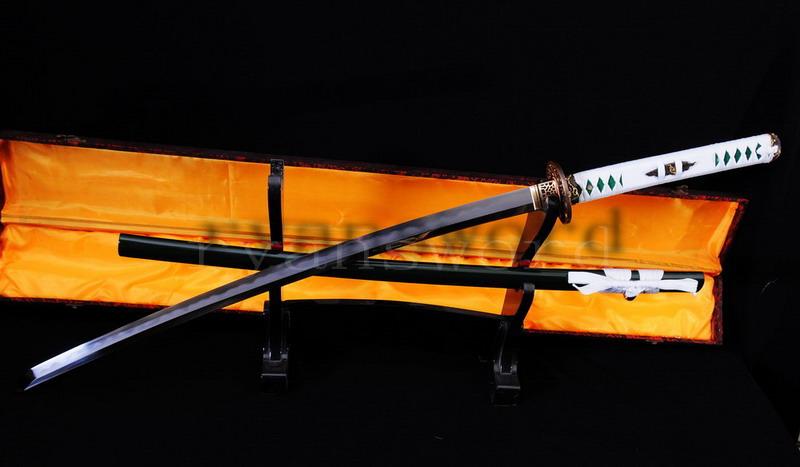 High Quality 1095 Carbon Steel Folded Steel Iron Clay Tempered Abrasive Japanese Samurai Sword Katana