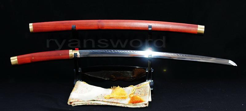 Hand Forged 1095 Carbon Steel Clay Tempered Japanese Samurai Shirasaya Sowrd