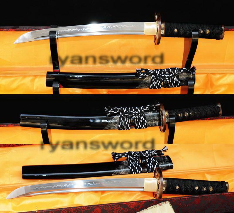 High Quality 1095 Carbon Steel Clay Tempered Japanese Samurai Tanto Sword