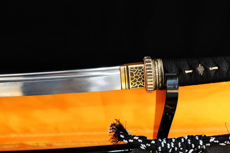 Hand Forged Damscus Folded Steel Japanese Samurai Wakizashi Sword