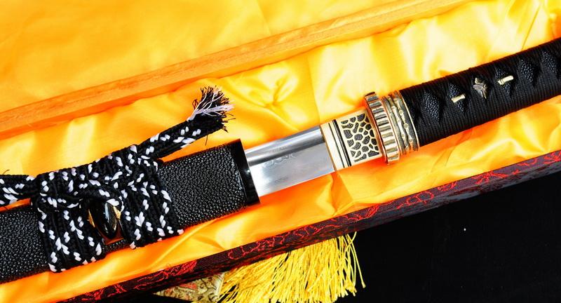 Hand Forged Damscus Folded Steel Japanese Samurai Wakizashi Sword