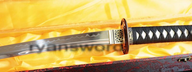 High Quality Clay Tempered 1095 Carbon Steel Japanese Samurai Wakizashi Sword