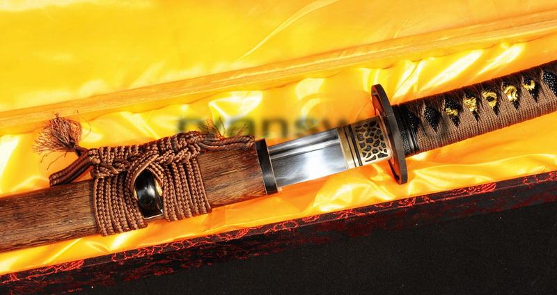 High Quality Clay Tempered 1095 Carbon Steel+Folded Steel+Clay Tempered Japanese Samurai Wakizashi Sword
