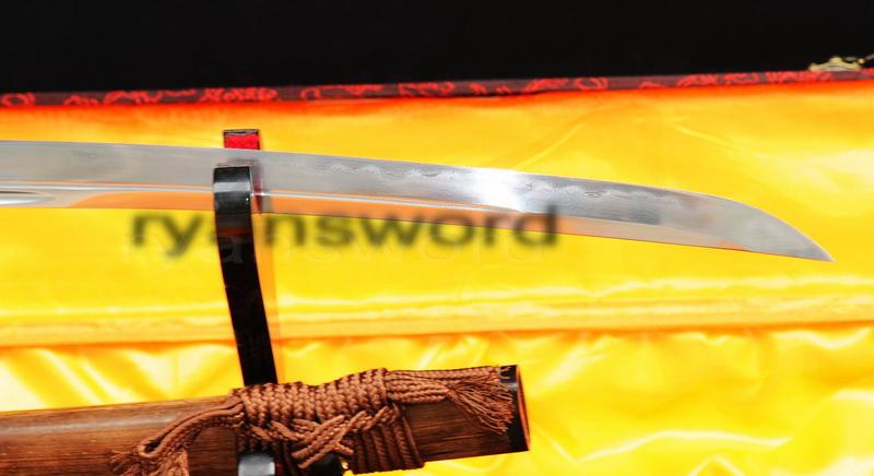 High Quality Clay Tempered 1095 Carbon Steel+Folded Steel+Clay Tempered Japanese Samurai Wakizashi Sword