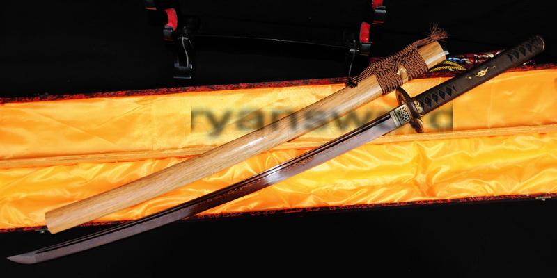 Damascus Red Folded Steel Japanese Samurai Katana Sword