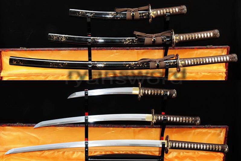 High Quality Combined Material Clay Tempered+Abrasive Japanese Samurai Sword Set
