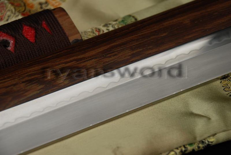 High Quality 1095 Carbon Steel Clay Tempered+Abrasive Japanese Samurai Ninja Sword