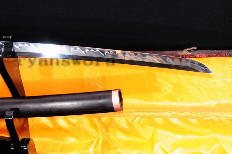 High Quality 1095 High Carbon Steel Clay Tempered Ebony Wood Saya Japanese Samurai Shirasaya Sword