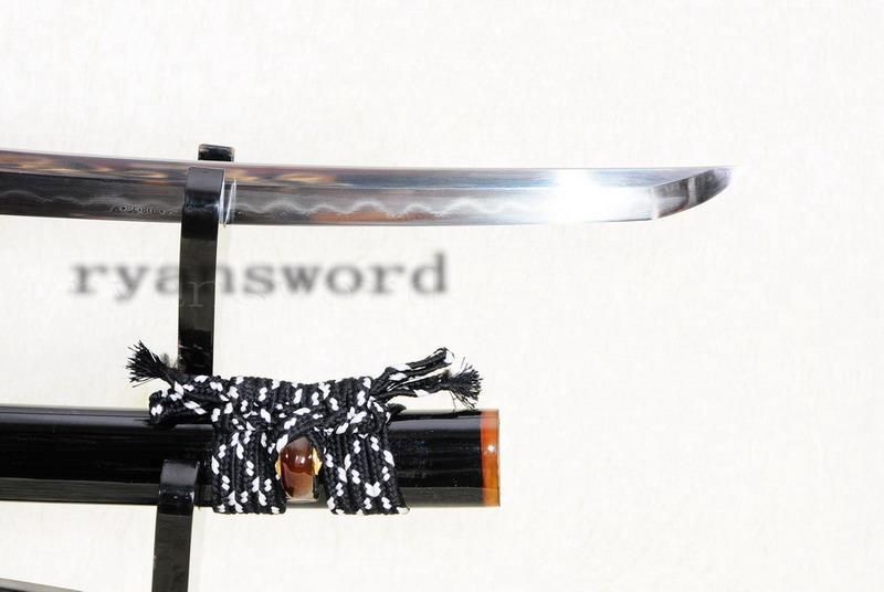 Hand Forged Folded Steel Honsanmai Clay Tempered Japanese Samurai Wakizashi Sword