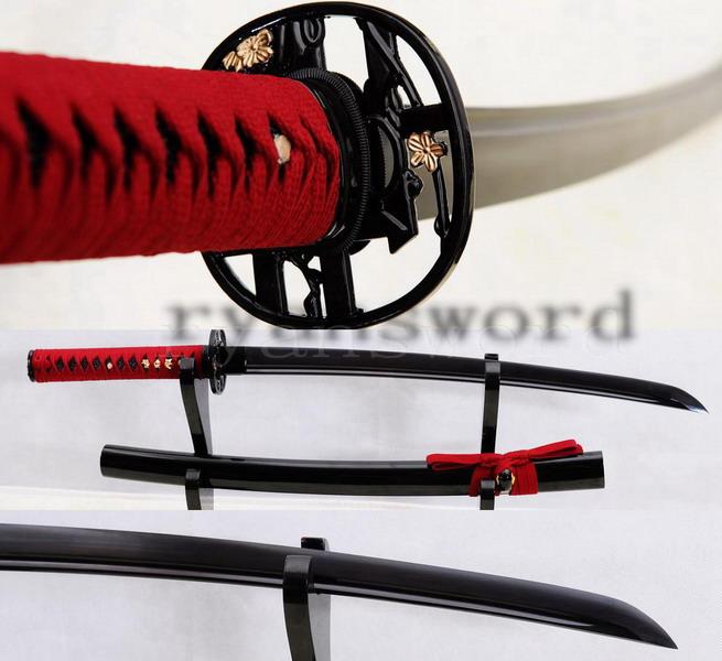 Hand Forged Black 1060 Carbon Steel Japanese Samurai Wakizashi Sword