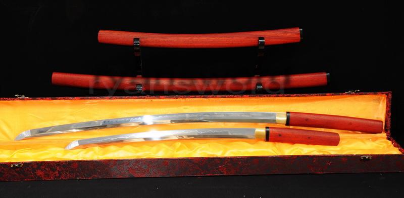 High Quality 1095 Carbon Steel Clay Tempered Japanese Samurai Sword Set